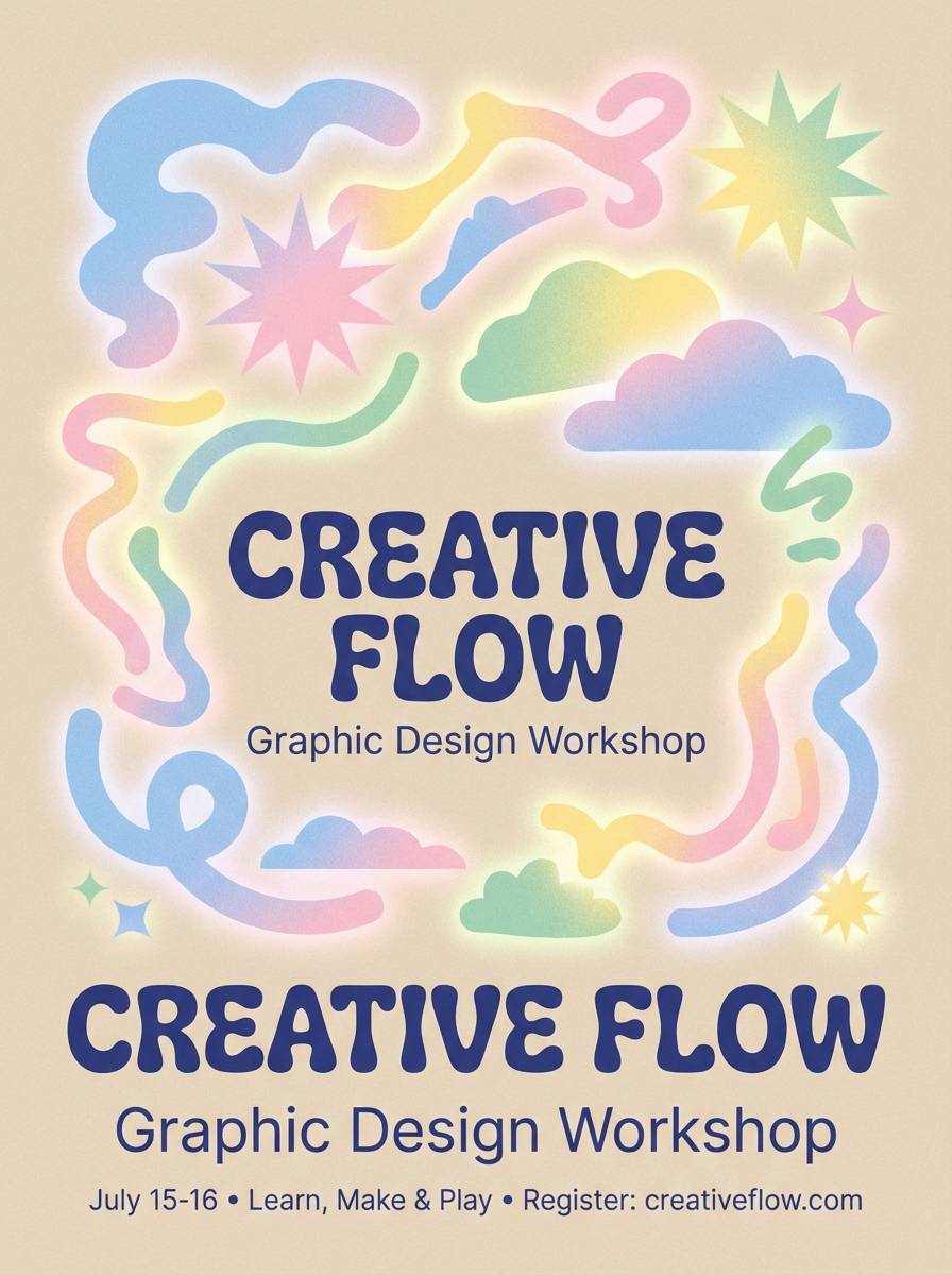 whimsical workshop poster