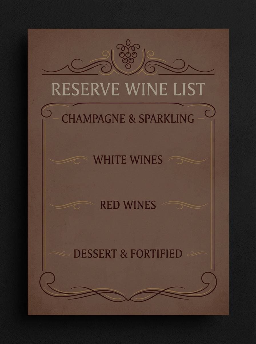 fine dining wine list