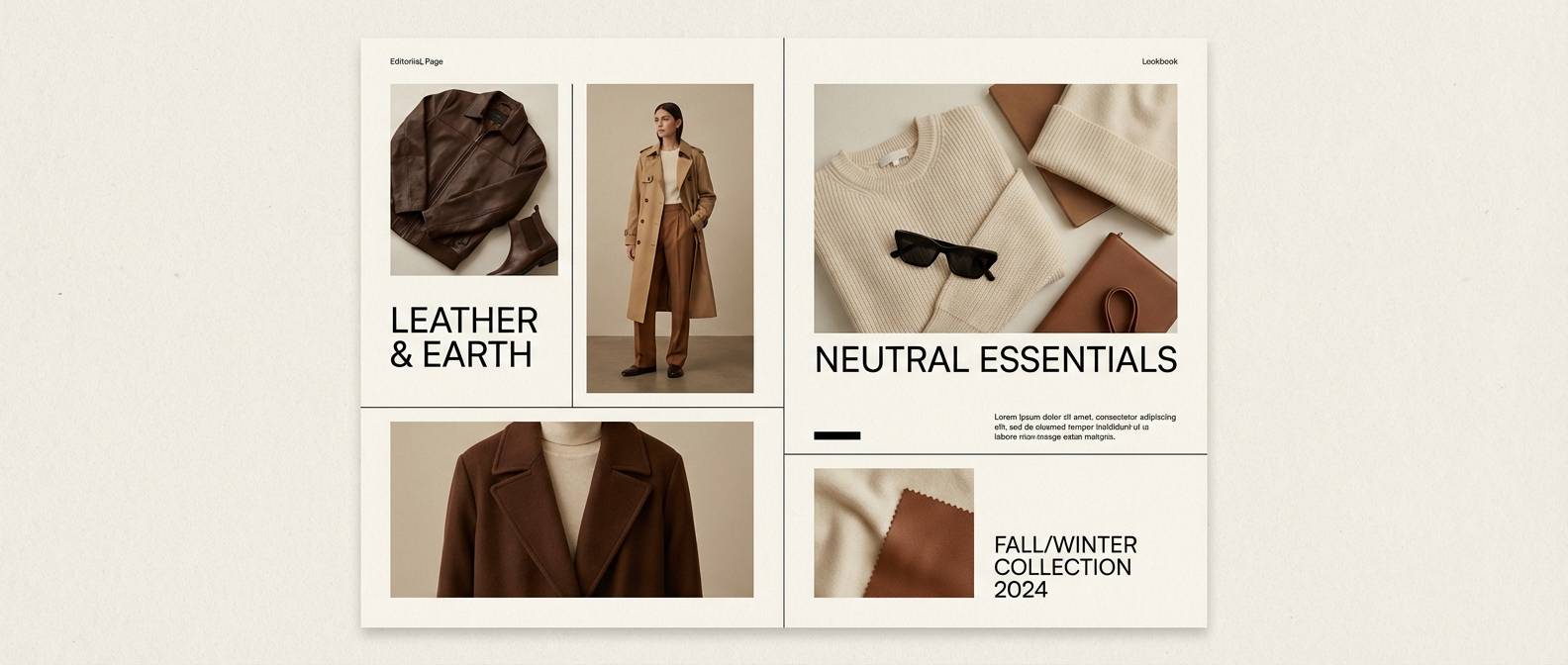 menswear lookbook page layout