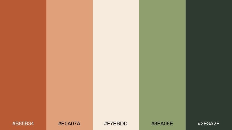 maple matcha color palette with hex codes
