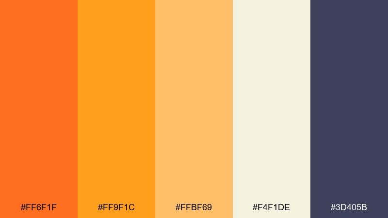 marigold market color palette with hex codes