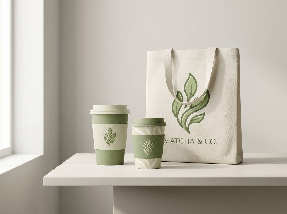 matcha coffee branding set