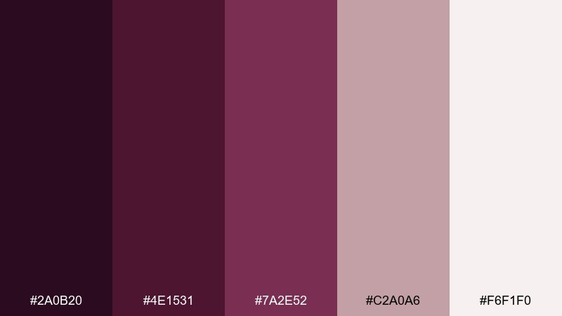 mauve brick brochure color palette with hex codes