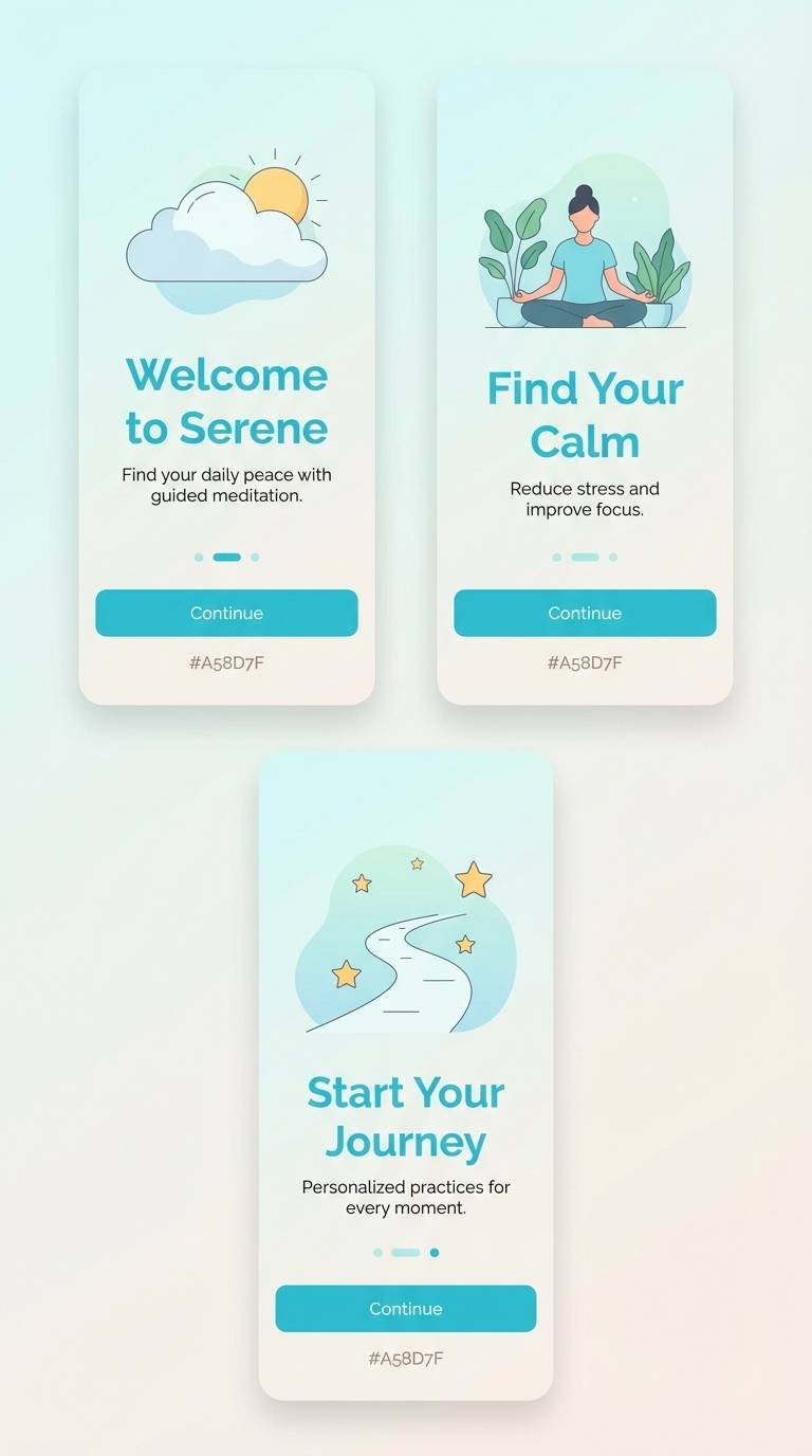 meditation onboarding screens