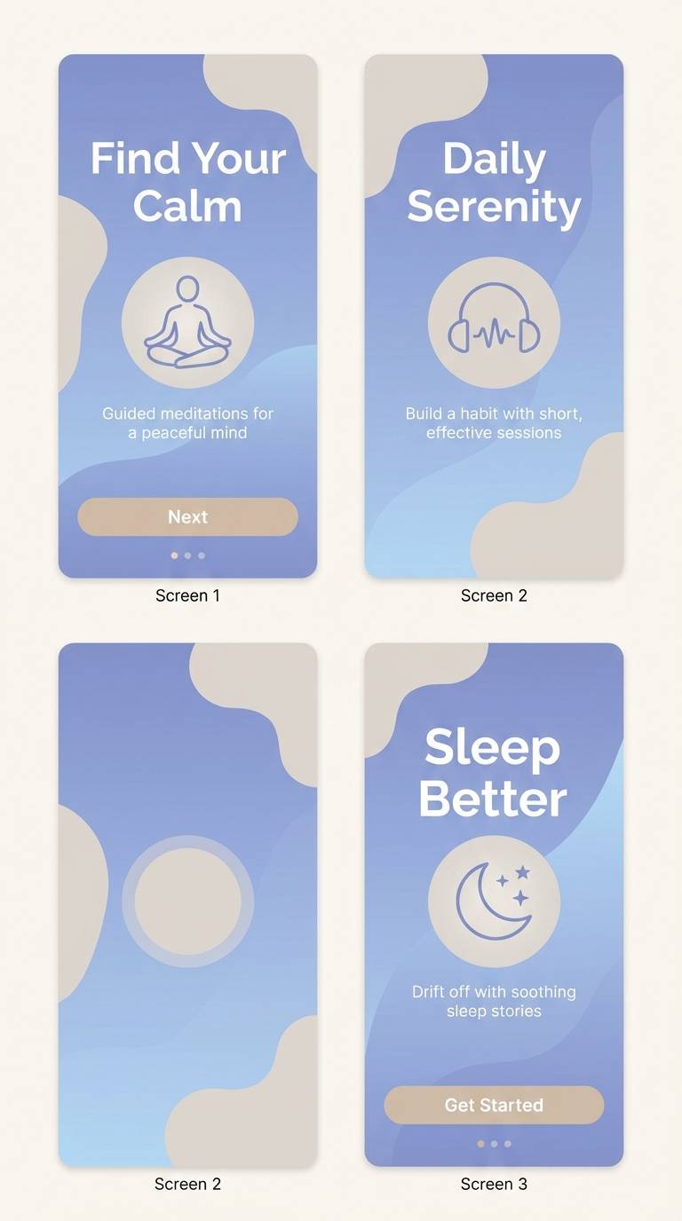 meditation onboarding screens
