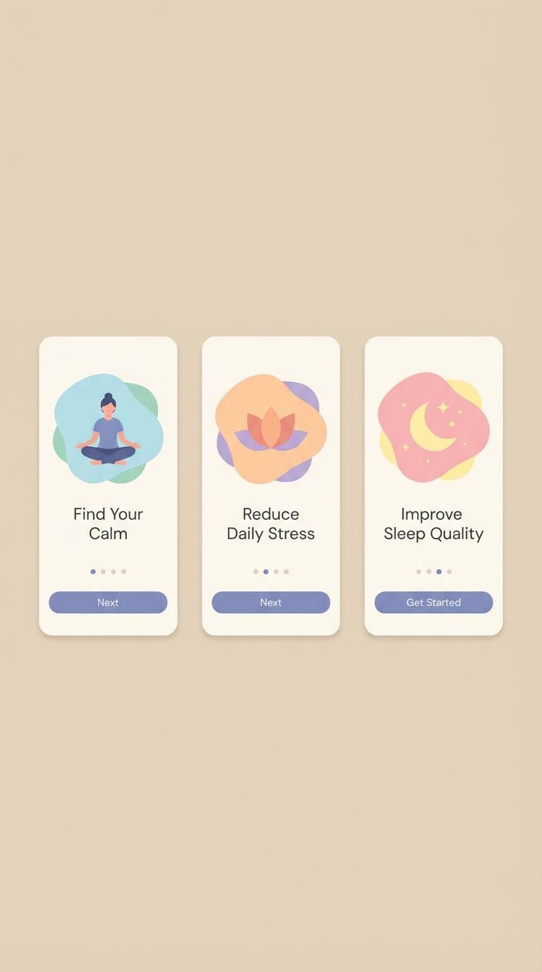 meditation onboarding screens