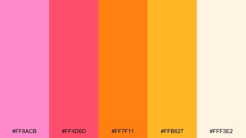 melon marmalade color palette with hex codes