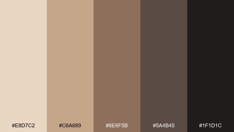 mesa shadow color palette with hex codes