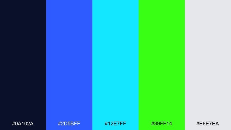 metro glow color palette with hex codes
