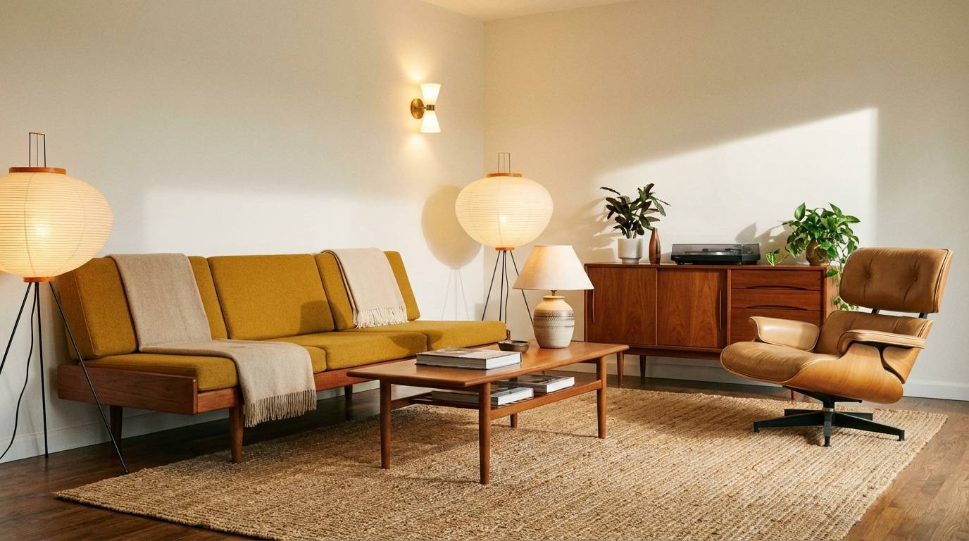 mid century living room
