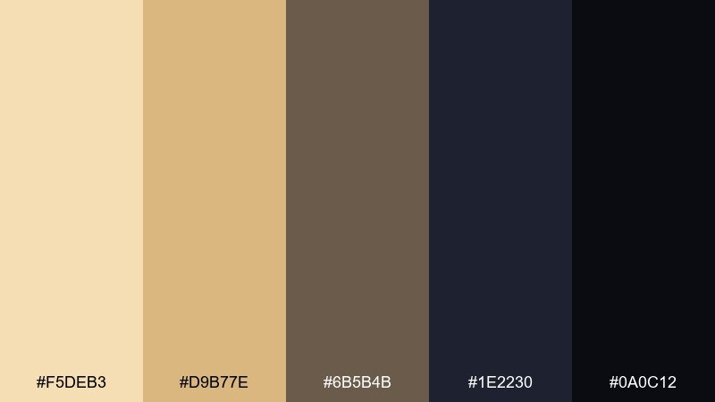 midnight gallery color palette with hex codes
