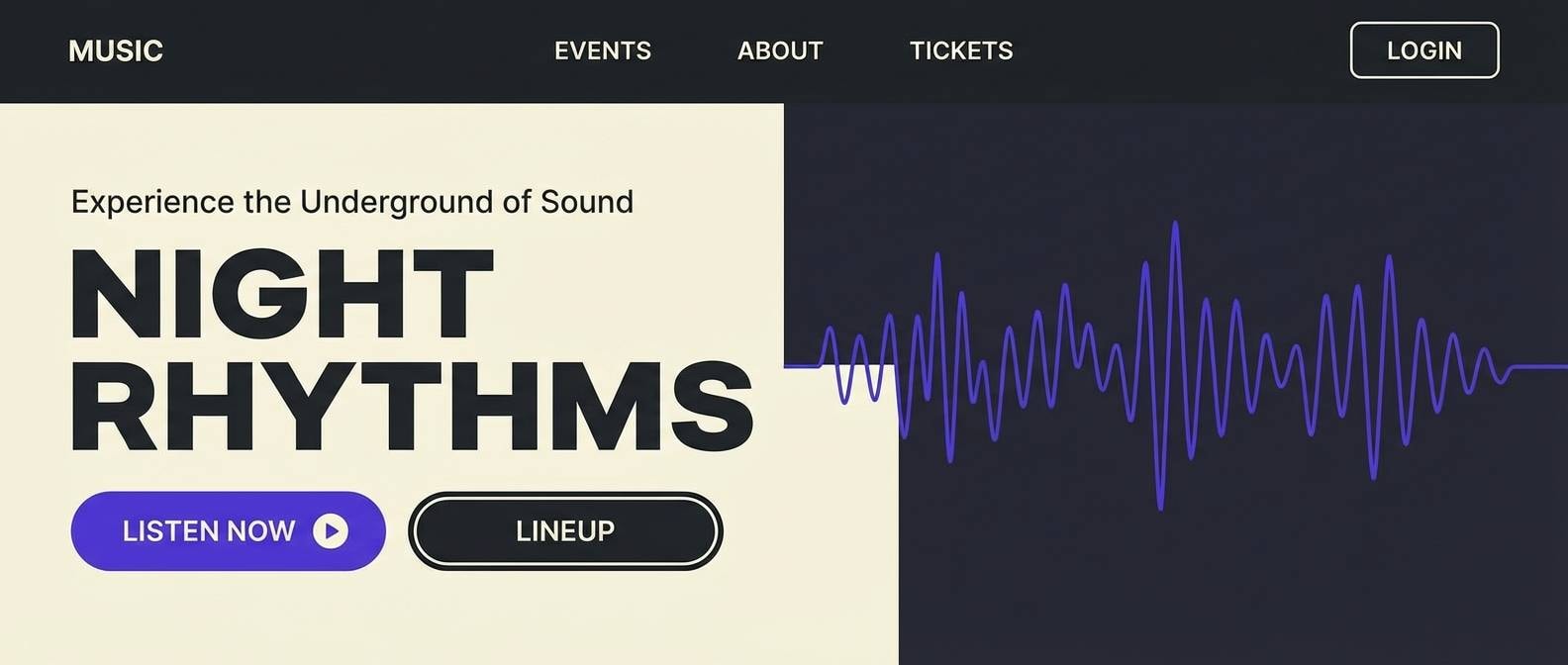 midnight music landing ui