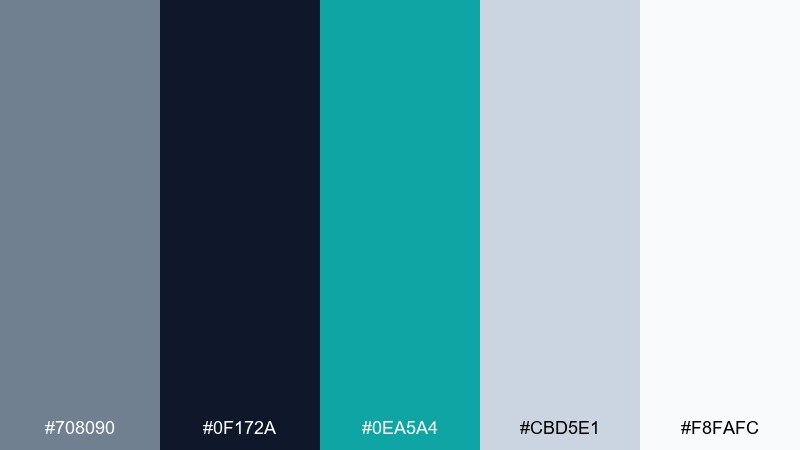 midnight teal accent color palette with hex codes