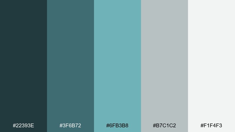 mineral spring color palette with hex codes