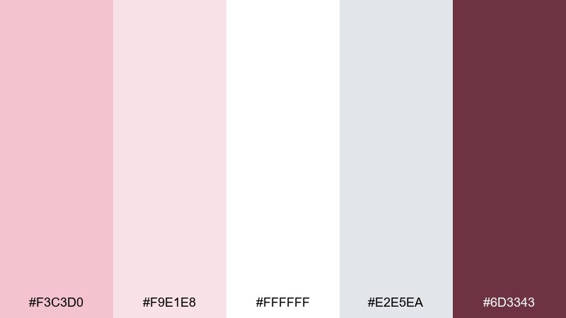 minimal blossom color palette with hex codes