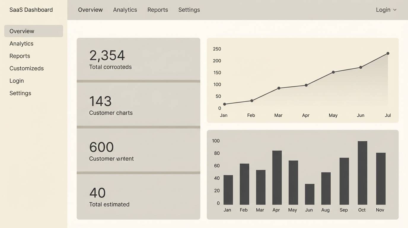 minimal greige dashboard ui