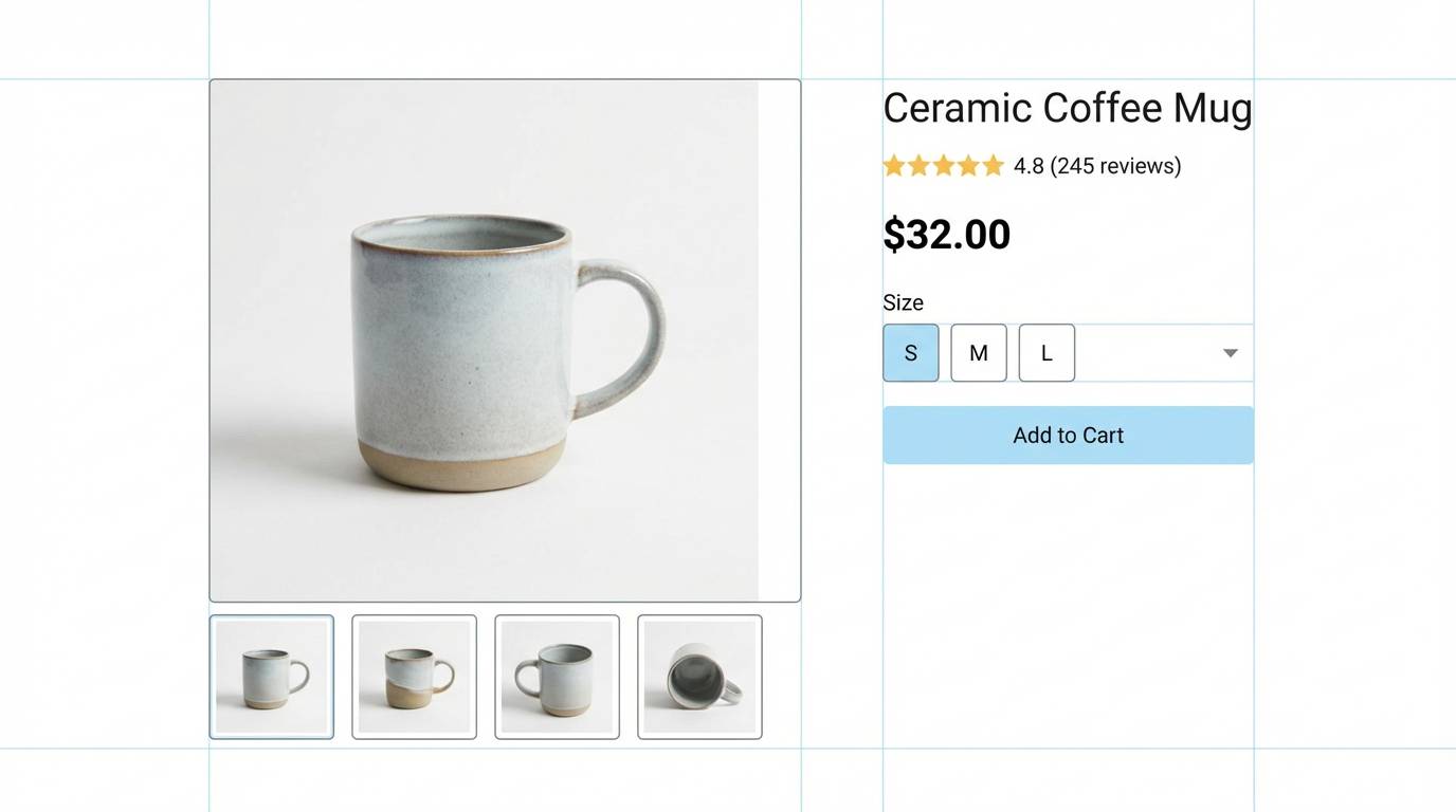 minimal ecommerce product ui