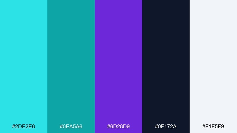 minimal ink & sea color palette with hex codes