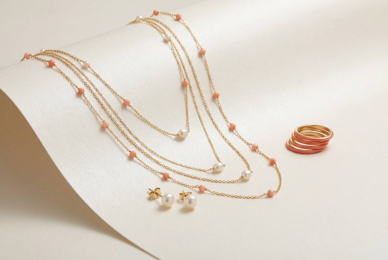 jewelry on clean studio background