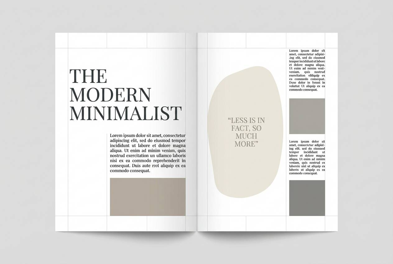 minimal editorial spread