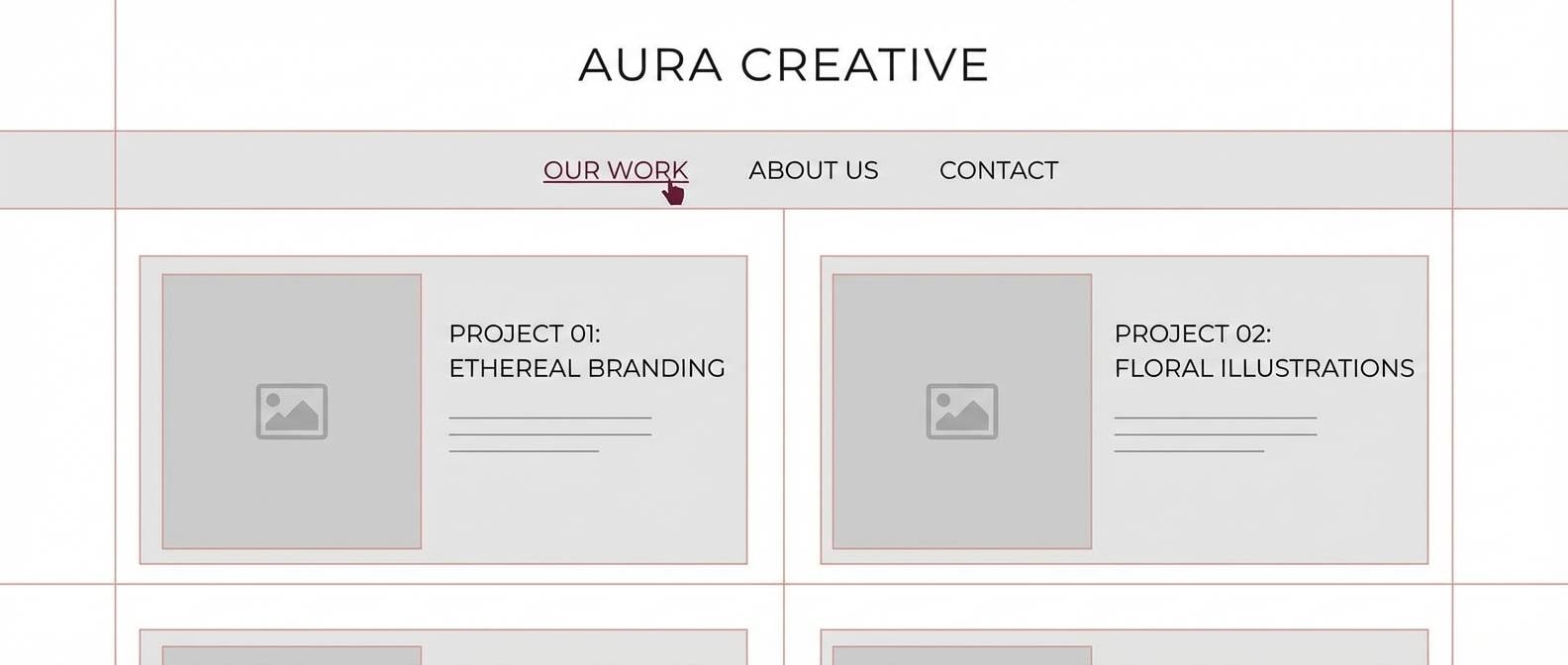 minimal portfolio header