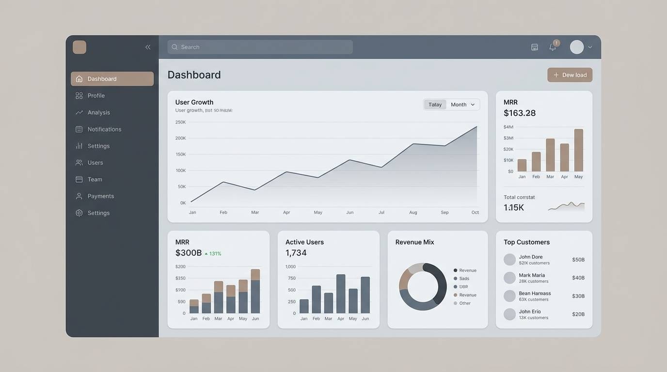 minimal saas dashboard ui