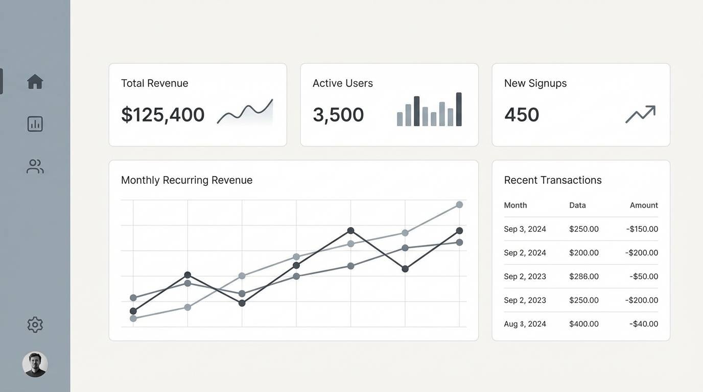 minimal saas dashboard ui