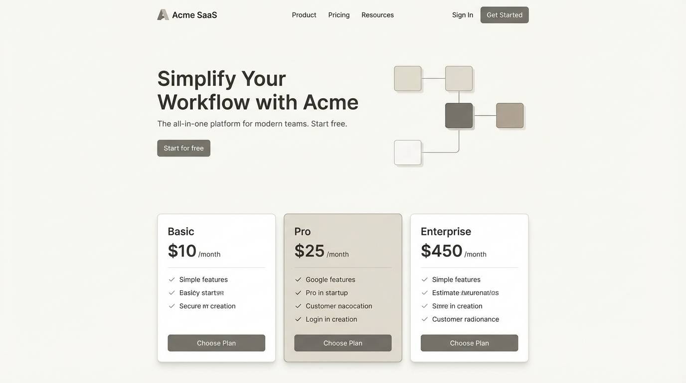 minimal saas ui mockup