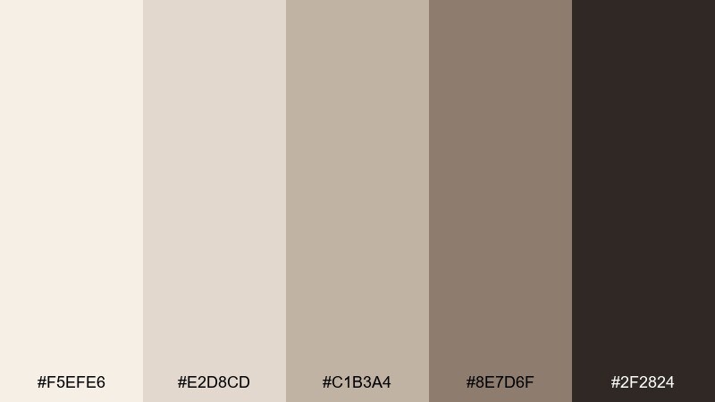 minimal taupe color palette with hex codes