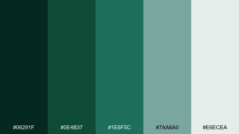 minimal ui dark pine color palette with hex codes