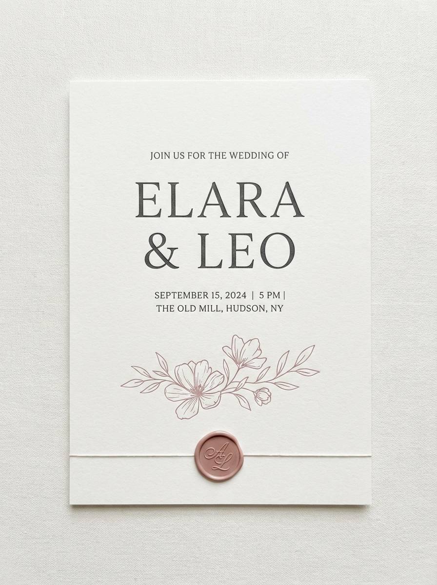 minimal wedding invite