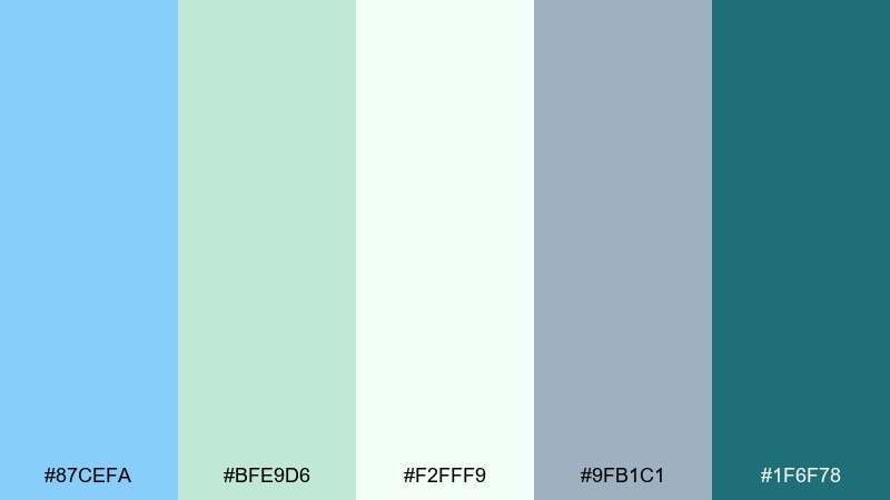 mint horizon color palette with hex codes