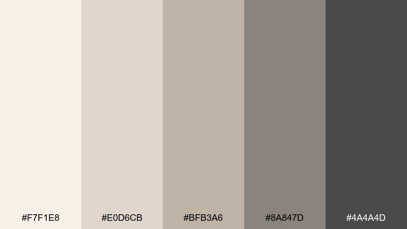 misty sandstone color palette with hex codes