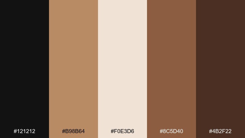 mocha matinee color palette with hex codes