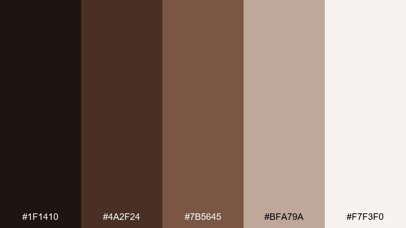 mocha minimal color palette with hex codes