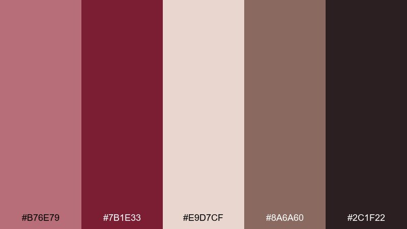 mocha rose color palette with hex codes