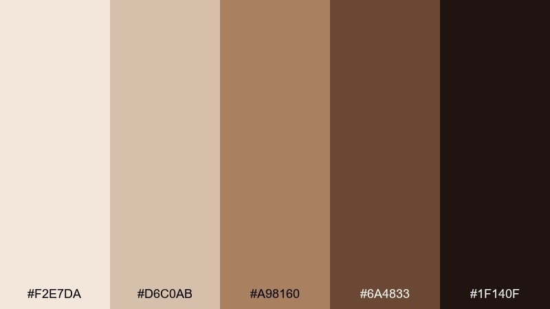 mocha shadow contrast color palette with hex codes