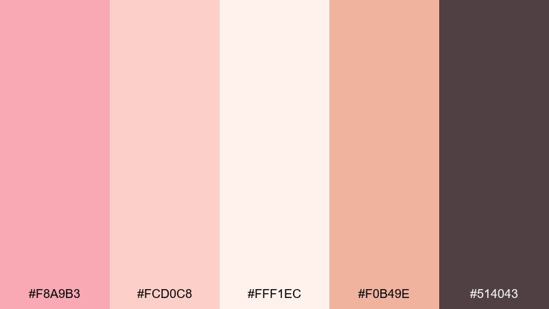 modern bridal blush color palette with hex codes