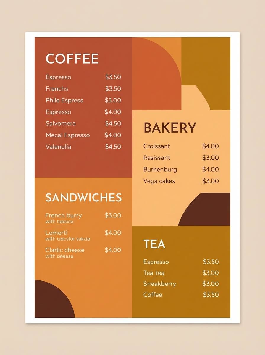 modern cafe menu design