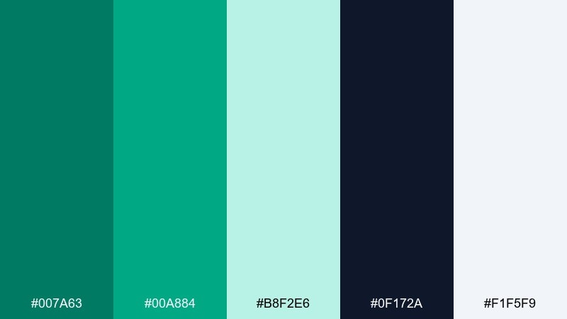 modern emerald ui color palette with hex codes