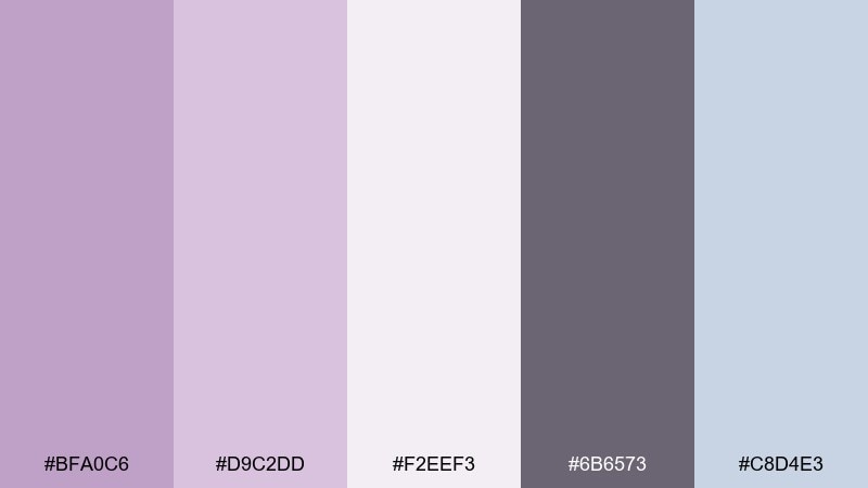 modern mauve grid color palette with hex codes