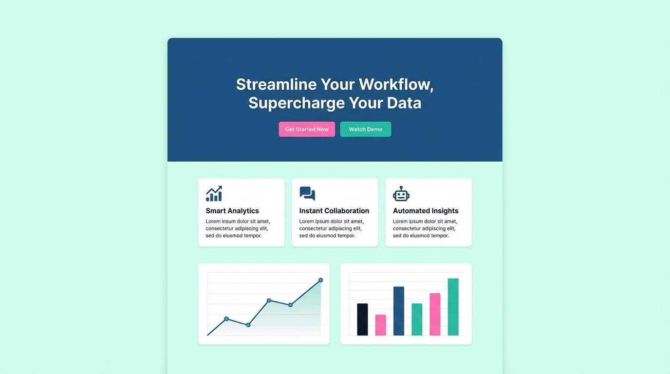 saas landing page ui