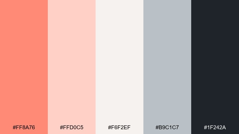 modern minimal peach color palette with hex codes