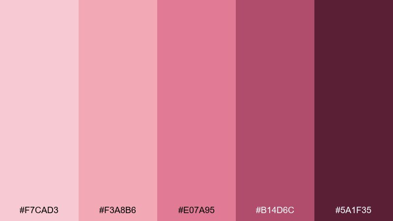 modern monochrome pink color palette with hex codes