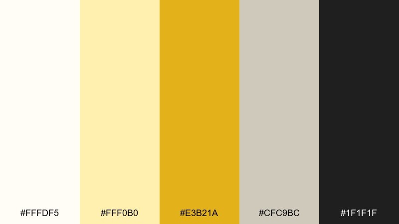modern mustard color palette with hex codes