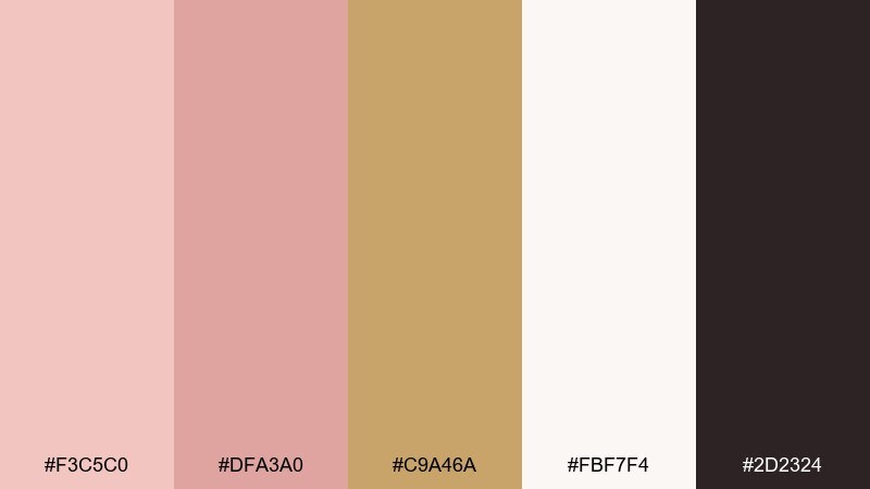 modern nude rose color palette with hex codes