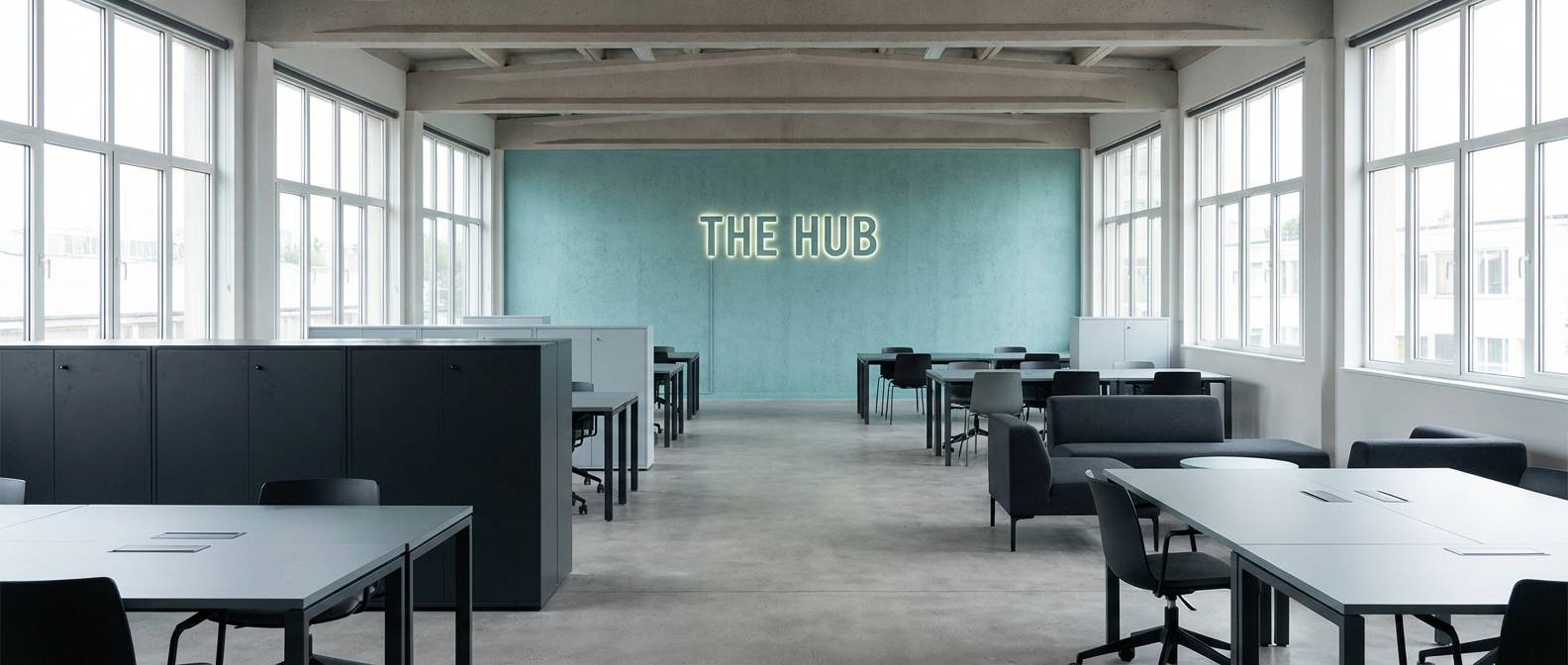 modern office accent wall