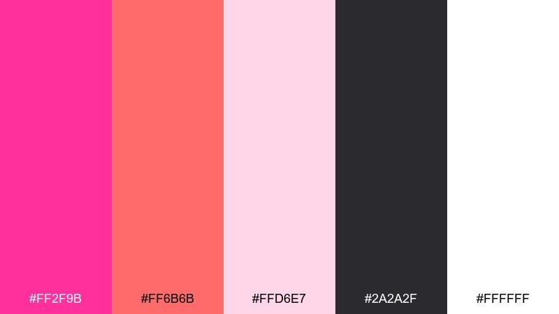 modern valentine color palette with hex codes