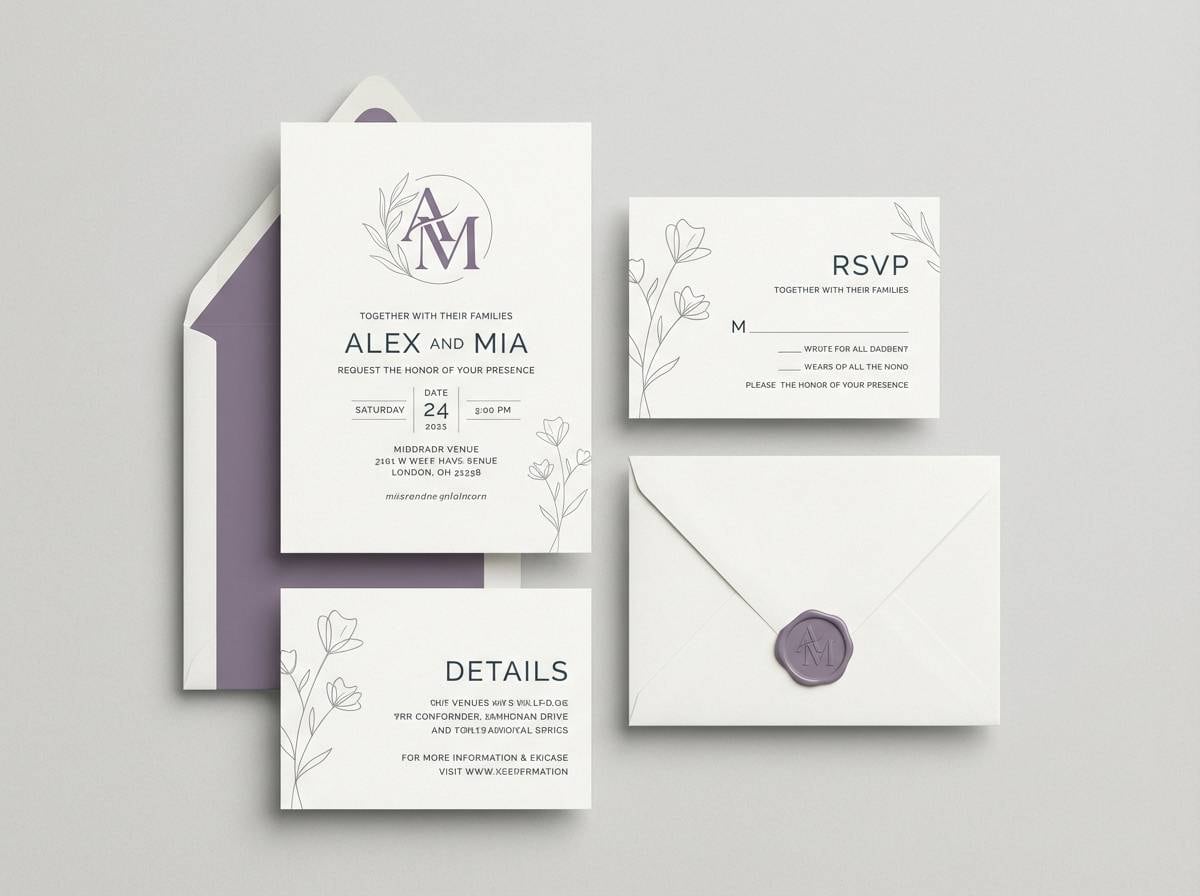 modern wedding invitation