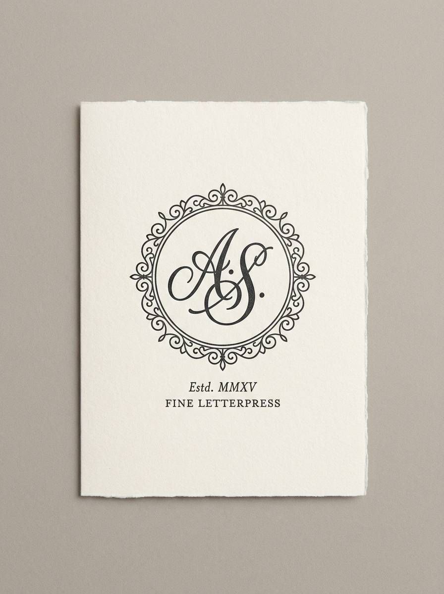 classic monogram stationery layout